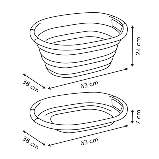 Πτυσσόμενη Λεκάνη Πλυσίματος (53.5x38.5x24) F-V Laundry 186193B Brown