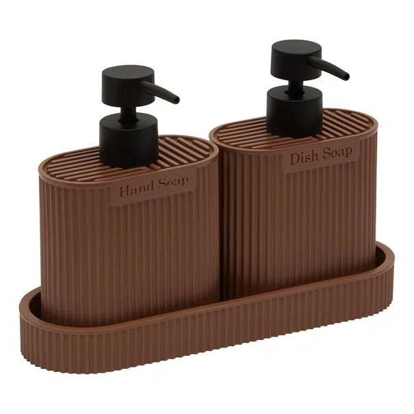 Δοχεία Υγρού Πιάτων Με Βάση (Σετ 3τμχ) F-V Terra Brown 190360A