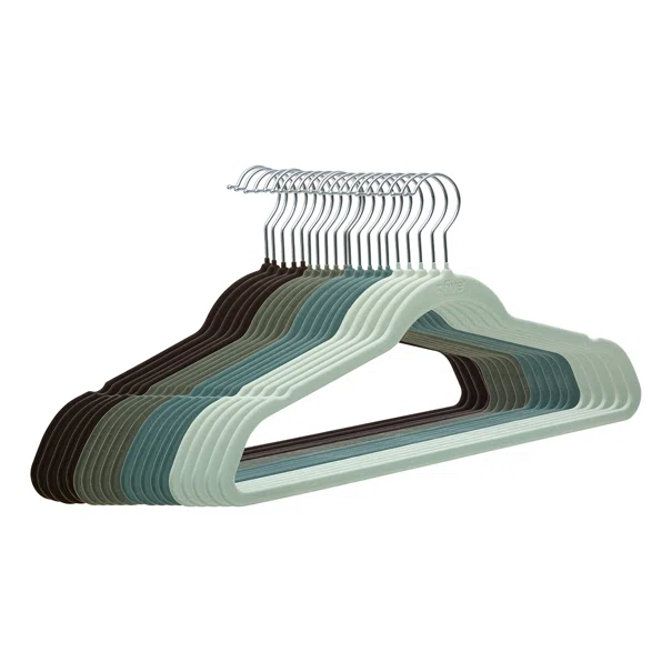 Κρεμάστρες Ρούχων Βελουτέ (Σετ 20τμχ) F-V Hang'Clip 218616 Green