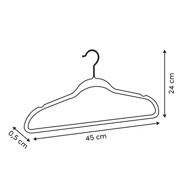 Κρεμάστρες Ρούχων Βελουτέ (Σετ 20τμχ) F-V Hang'Clip 218616 Beige