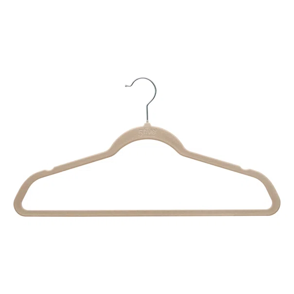 Κρεμάστρες Ρούχων Βελουτέ (Σετ 20τμχ) F-V Hang'Clip 218616 Beige