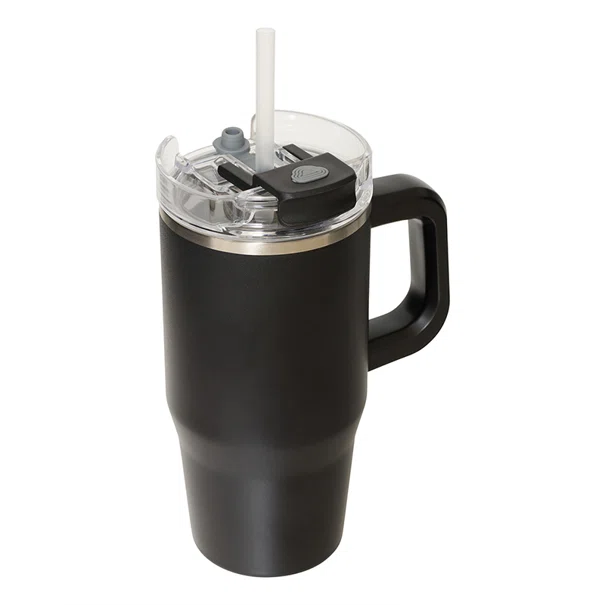 Κούπα Θερμός Με Λαβή & Καλαμάκι 600ml F-V Alex 213566 Black