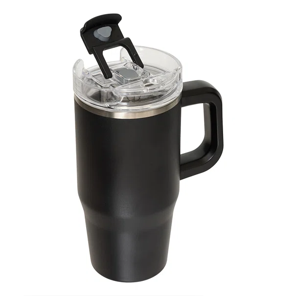 Κούπα Θερμός Με Λαβή & Καλαμάκι 600ml F-V Alex 213566 Black