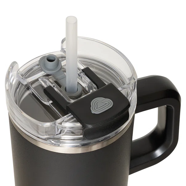 Κούπα Θερμός Με Λαβή & Καλαμάκι 600ml F-V Alex 213566 Black