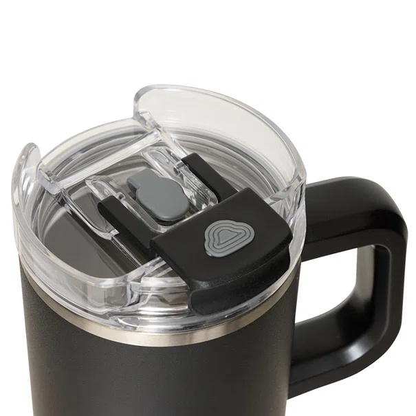 Κούπα Θερμός Με Λαβή & Καλαμάκι 600ml F-V Alex 213566 Black