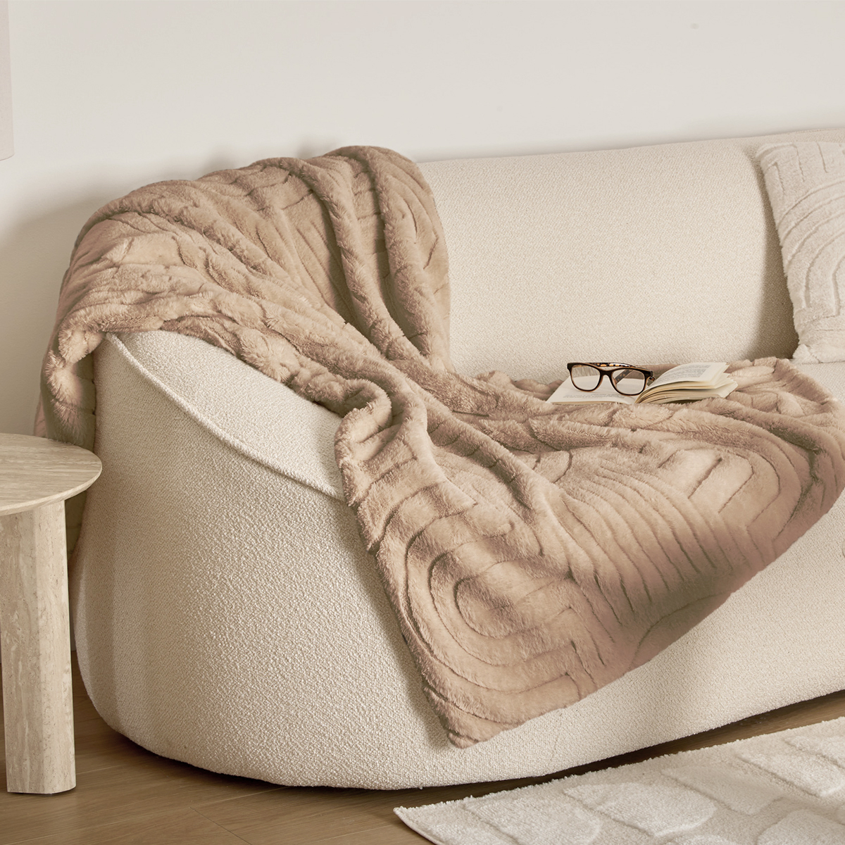 Κουβέρτα Γούνινη Ημίδιπλη (180x230) A-S Arka Beige 212413A
