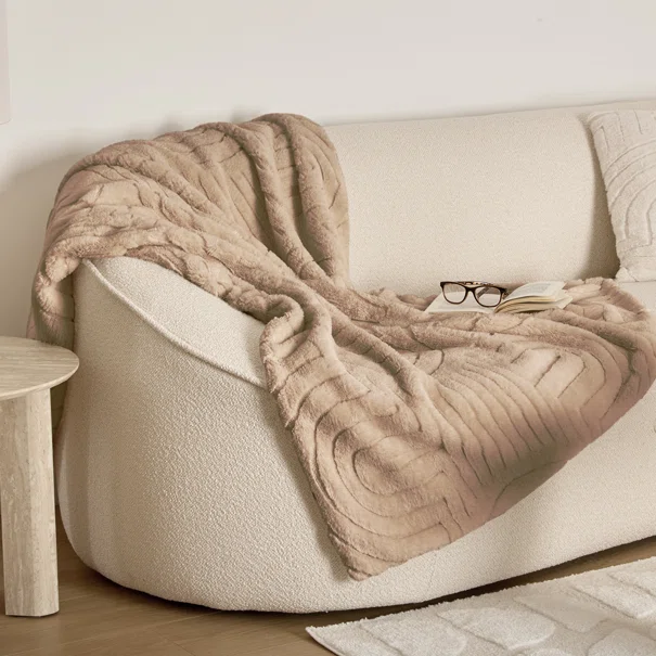 Κουβέρτα Γούνινη Ημίδιπλη (180x230) A-S Arka Beige 212413A