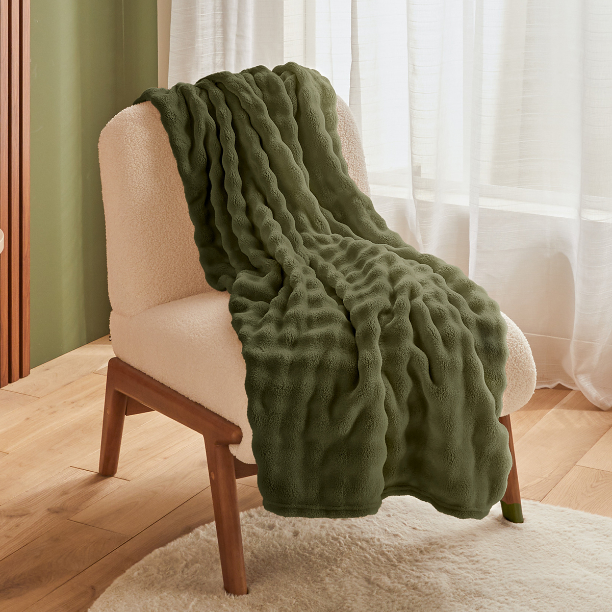 Γούνινη Κουβέρτα Καναπέ (125x150) A-S Zephy Khaki 223383C