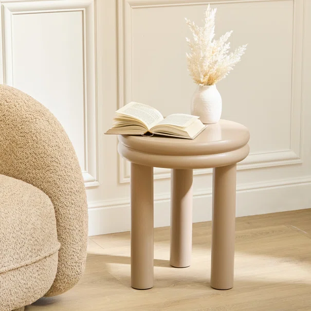 Βοηθητικό Τραπεζάκι (Φ40x47) A-S Plump Beige 213118A