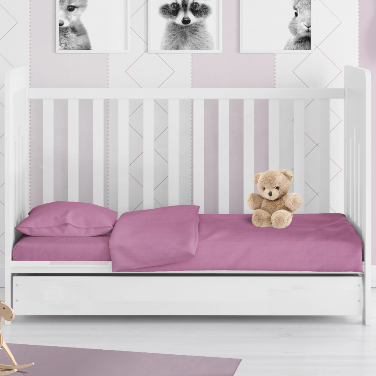 Σεντόνι Λίκνου Επίπεδο (80x110) Dimcol Solid Lila 492