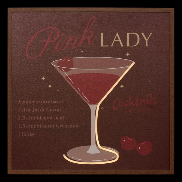 Πίνακας Με Κορνίζα & Neon (48x48) A-S Crush Burgundy 219655A