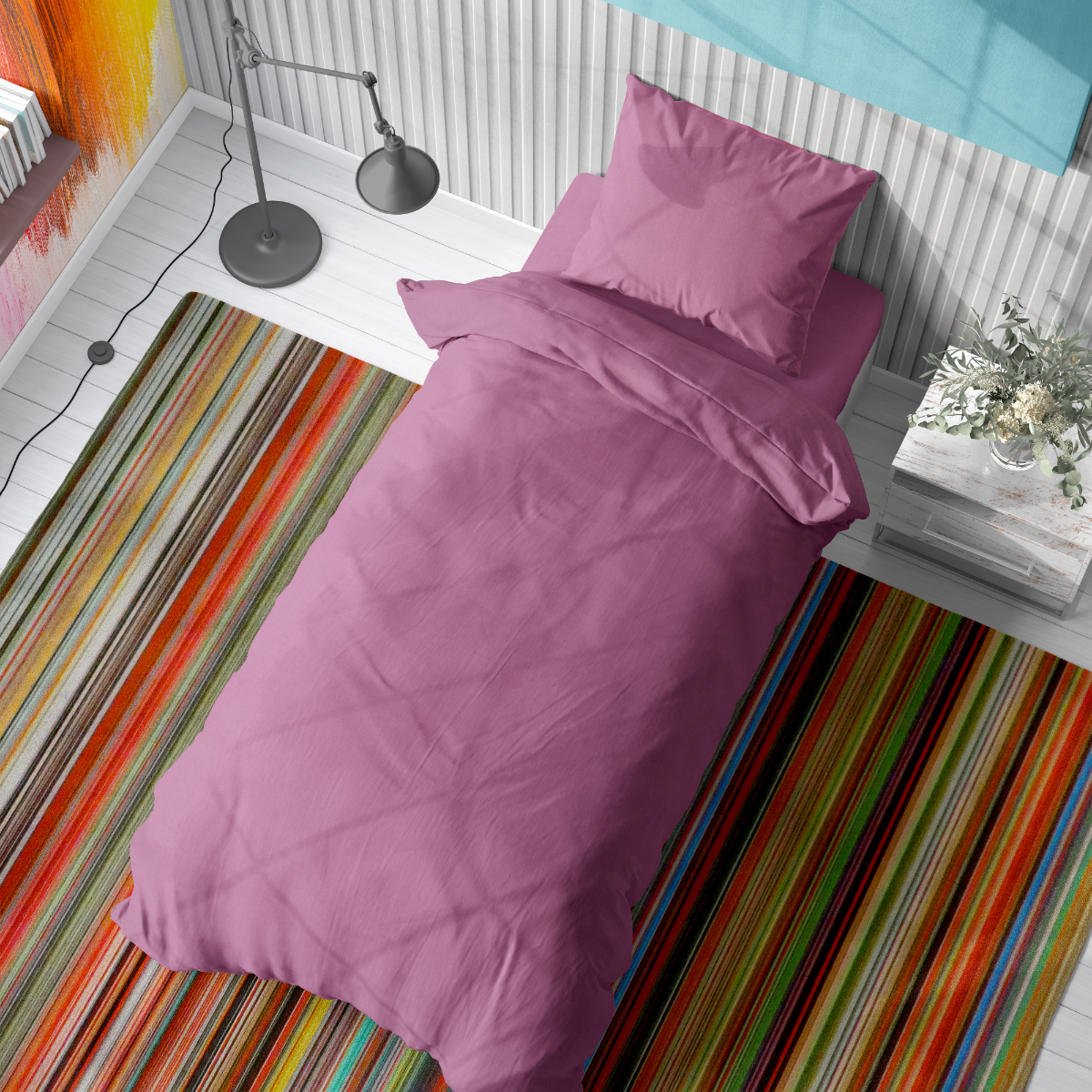 Πάπλωμα Μονό (160x240) Dimcol Solid Lila 492