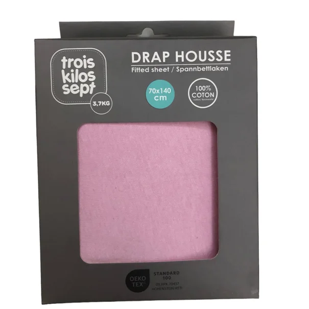 Σεντόνι Μακό Κούνιας Με Λάστιχο (70x140+12) Trois Kilos Sept Pink 55-8161001