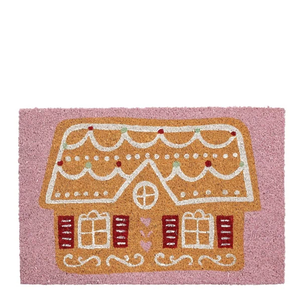 Χριστουγεννιάτικο Πατάκι Εισόδου (40x60) Edelman Gingerbread House Pink 1196618