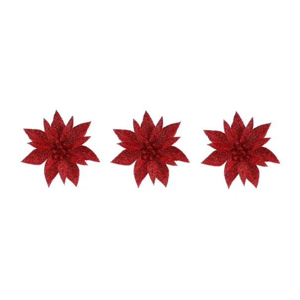 Στολίδι Χριστουγεννιάτικο (Σετ 3τμχ) Edelman Poinsettia Red 1181050