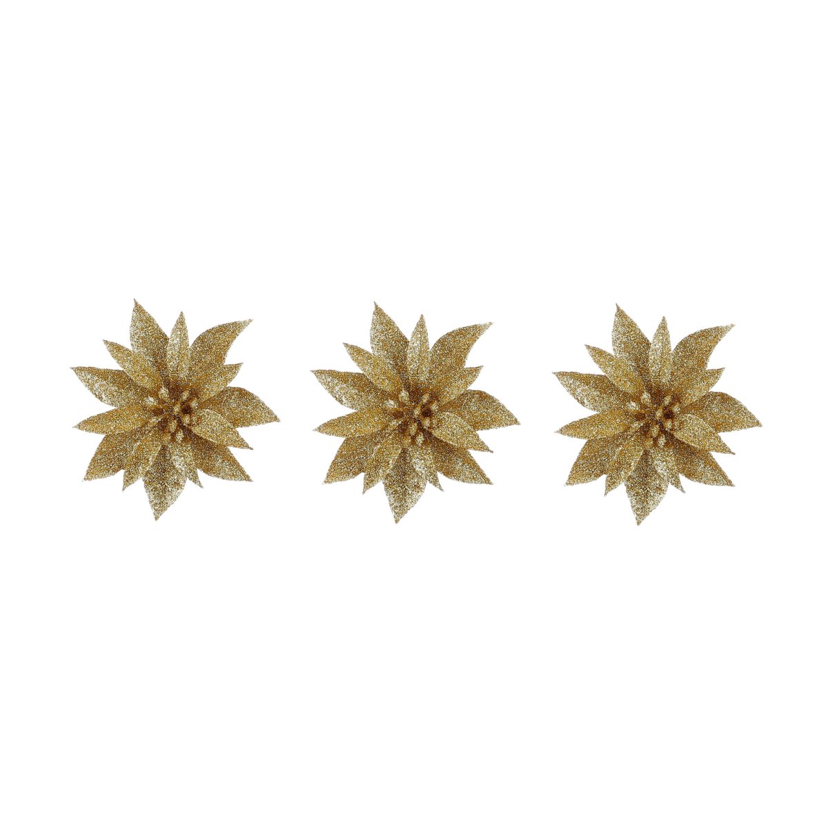 Στολίδι Χριστουγεννιάτικο (Σετ 3τμχ) Edelman Poinsettia Gold 1181051