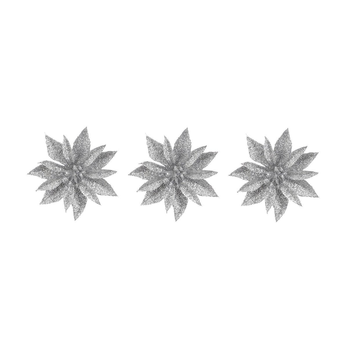 Στολίδι Χριστουγεννιάτικο (Σετ 3τμχ) Edelman Poinsettia Silver 1181052
