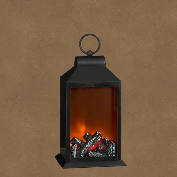 Διακοσμητικό Φανάρι Με Εφέ Φλόγας & Led (15x12x26) Edelman Black 1202163