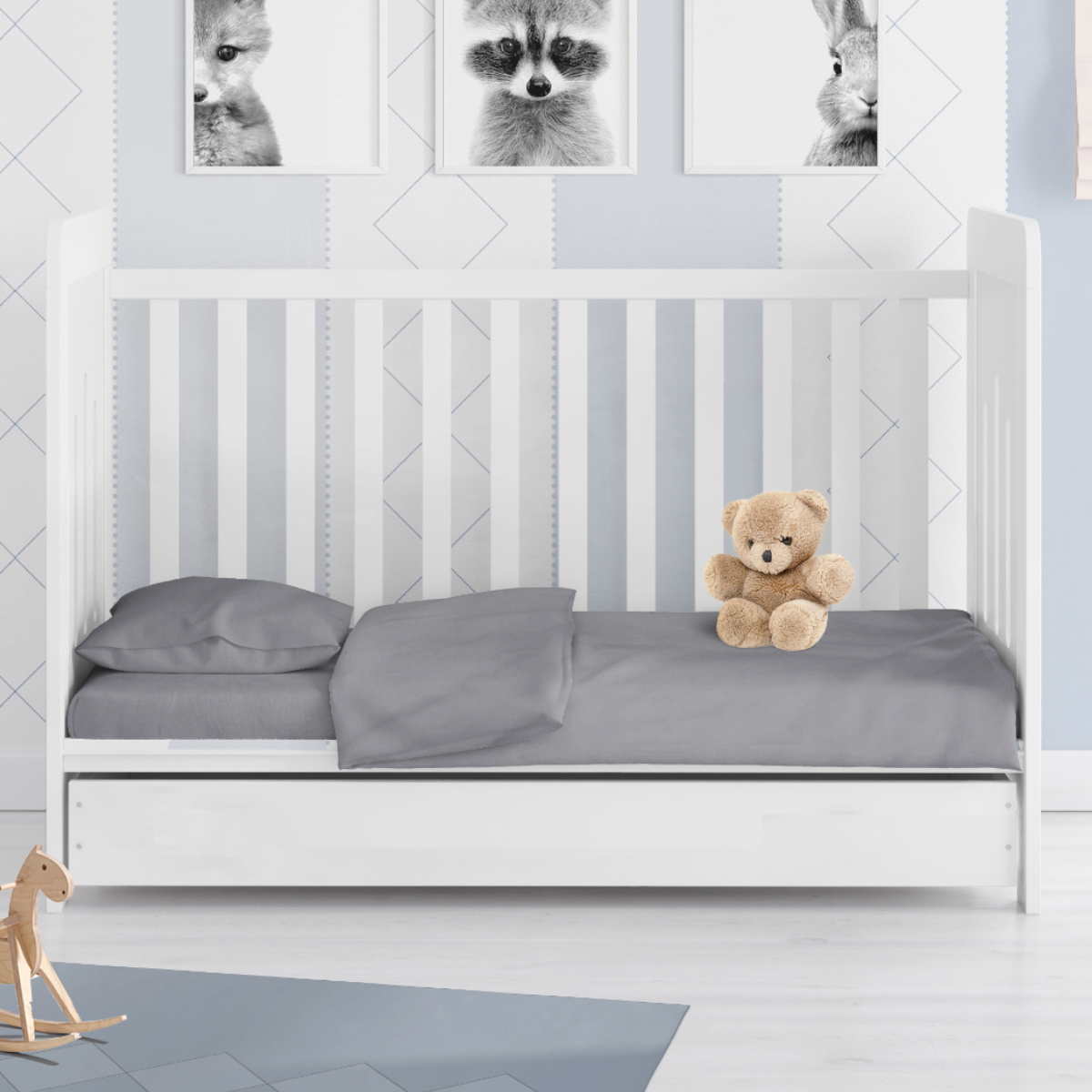 Πάπλωμα Κούνιας (120X160) Dimcol Solid Dark Grey 495 Βρεφικά Προίκα Μωρού Παπλώματα Spitishop