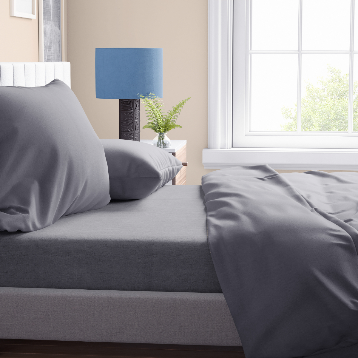 Σεντόνια Υπέρδιπλα (Σετ 240x270) Dimcol Solid Dark Grey 495