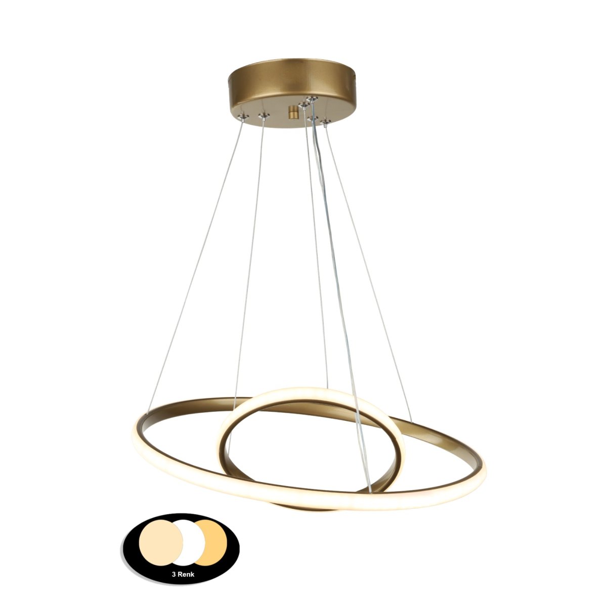 Φωτιστικό Οροφής Led 3 Cct Heronia Cronos 01-0445 Gold Φωτιστικά Κρεμαστά Spitishop