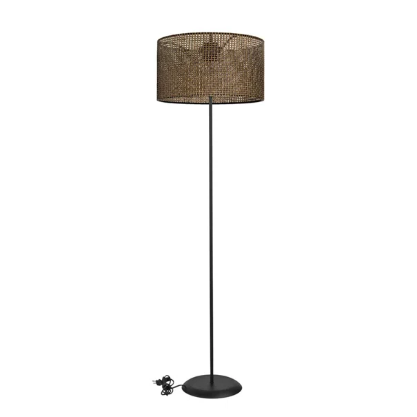 Φωτιστικό Δαπέδου Heronia HFLB-50 14-0411 Black/Rattan
