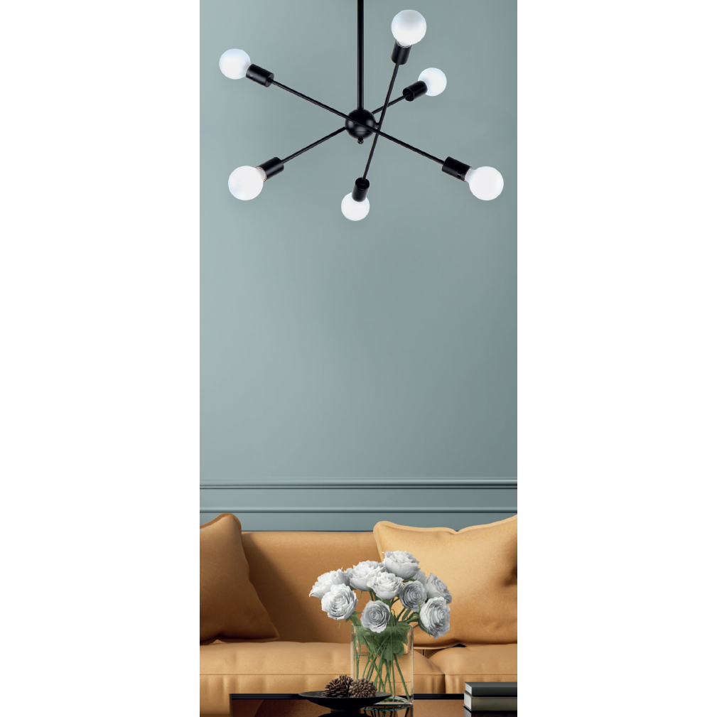 Φωτιστικό Οροφής Πολύφωτο Homelighting Gwen 77-8091 Black