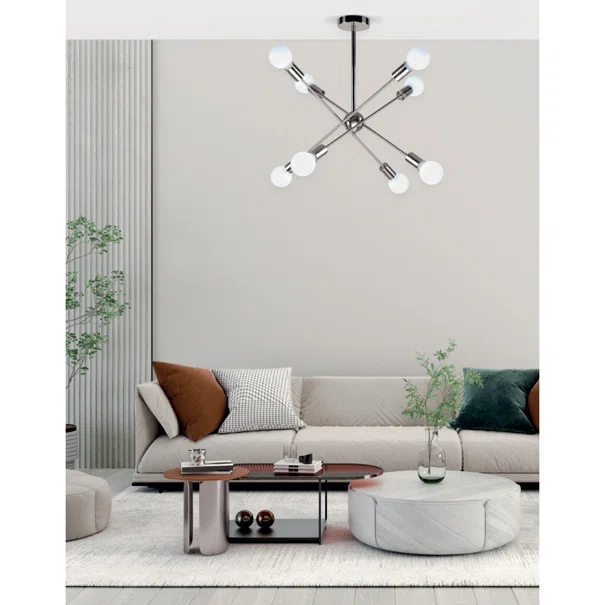 Φωτιστικό Οροφής Πολύφωτο Homelighting Gwen 77-8096 Nickel