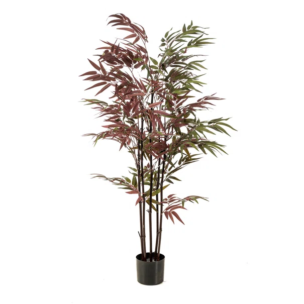 Τεχνητό Δέντρο Bamboo 130εκ. Emerald Green/Burgundy 435052