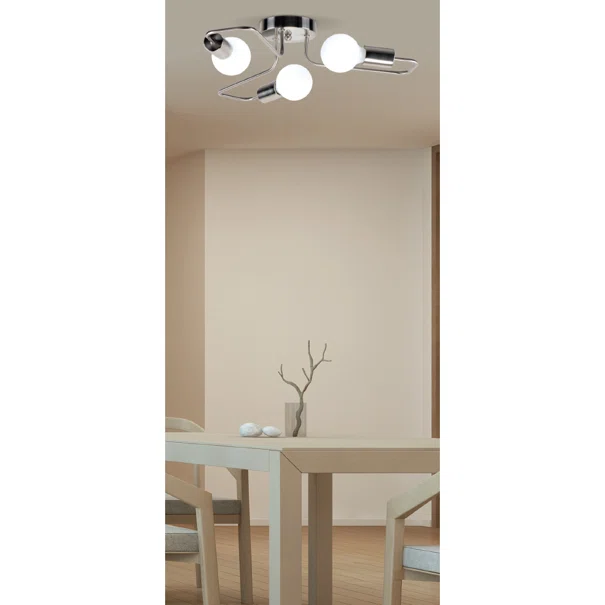 Φωτιστικό Οροφής Τρίφωτο Homelighting Shevy 77-8087 Nickel