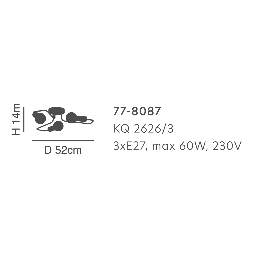 Φωτιστικό Οροφής Τρίφωτο Homelighting Shevy 77-8087 Nickel Φωτιστικά Κρεμαστά Spitishop