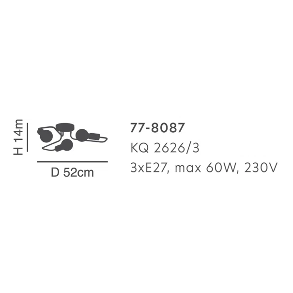 Φωτιστικό Οροφής Τρίφωτο Homelighting Shevy 77-8087 Nickel