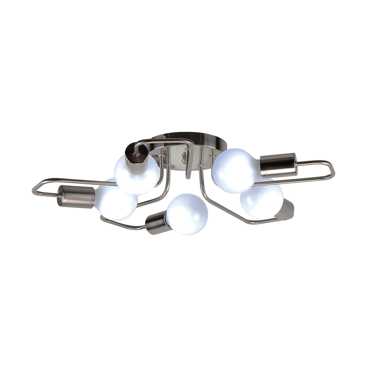 Φωτιστικό Οροφής Πολύφωτο Homelighting Shevy 77-8088 Nickel