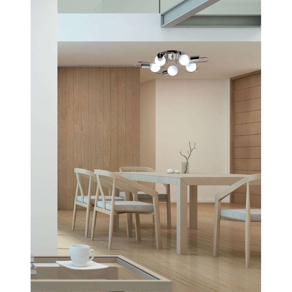 Φωτιστικό Οροφής Πολύφωτο Homelighting Shevy 77-8088 Nickel