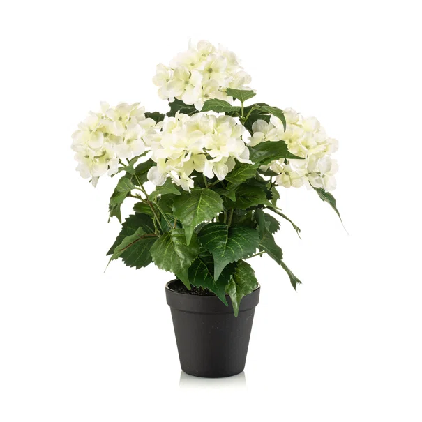 Τεχνητό Λουλούδι Σε Γλάστρα 40εκ. Emerald Hydrangea White/Green 433391