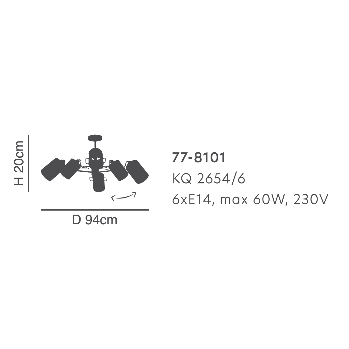 Σποτ Πολύφωτο Homelighting Shiro 77-8101 Chrome Φωτιστικά Οροφής - Τοίχου Spitishop