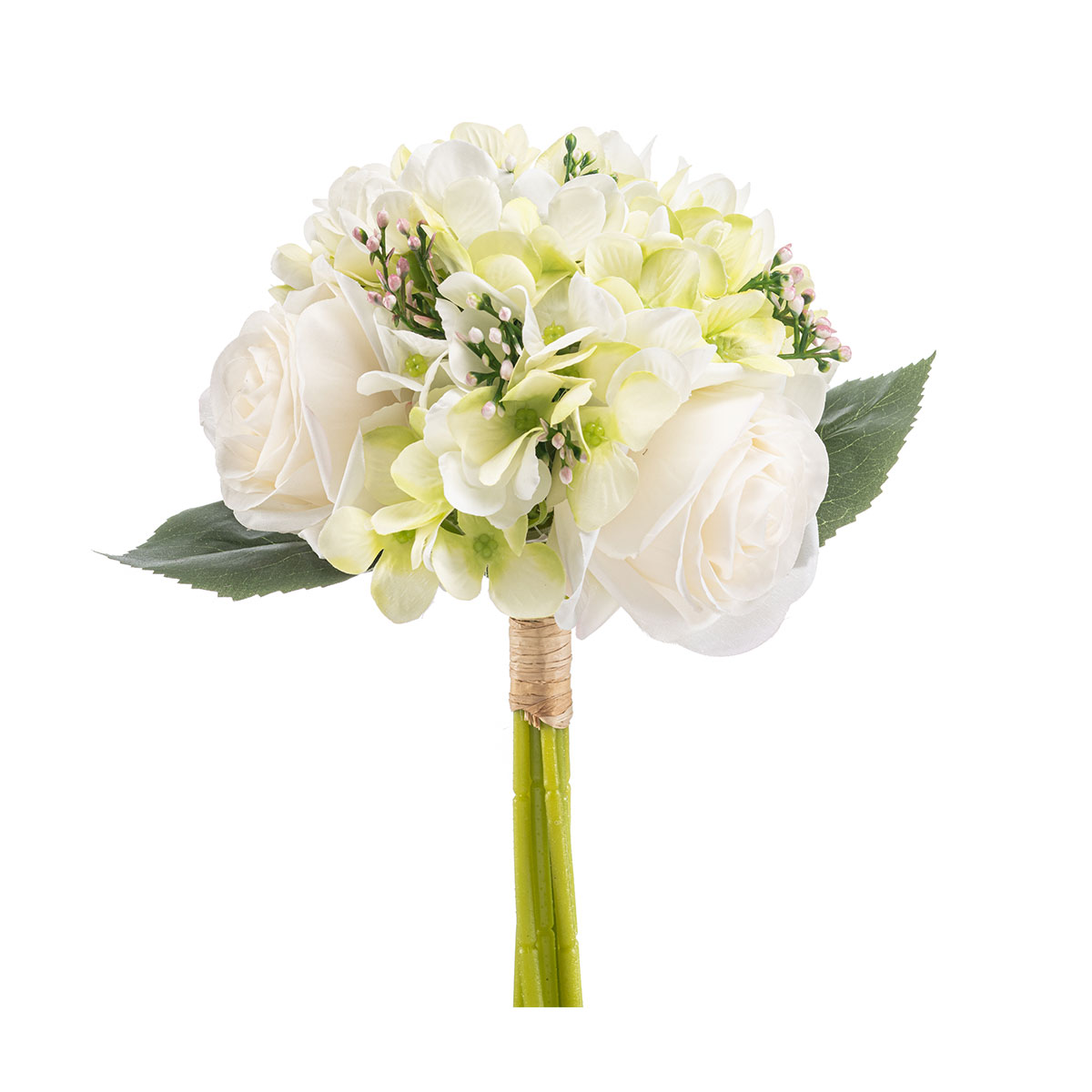 Τεχνητό Μπουκέτο Λουλουδιών 32εκ. Emerald Rose Cream/Green 435307