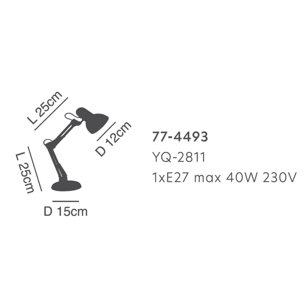 Πορτατίφ Homelighting Clark 77-4493 Black