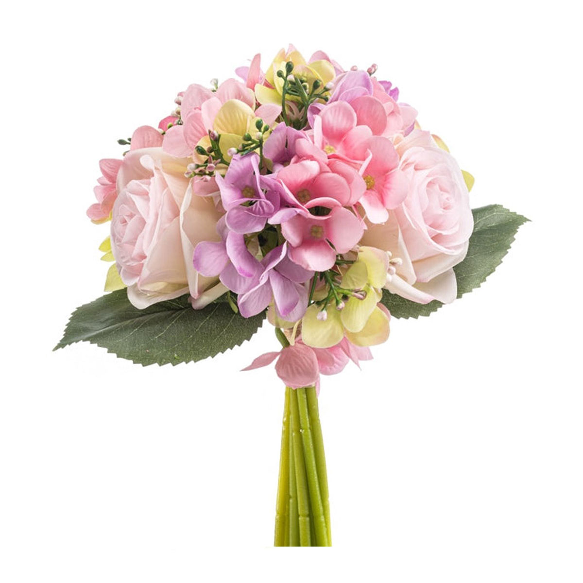Τεχνητό Μπουκέτο Λουλουδιών 32εκ. Emerald Hydrangea Rose Pink 435309
