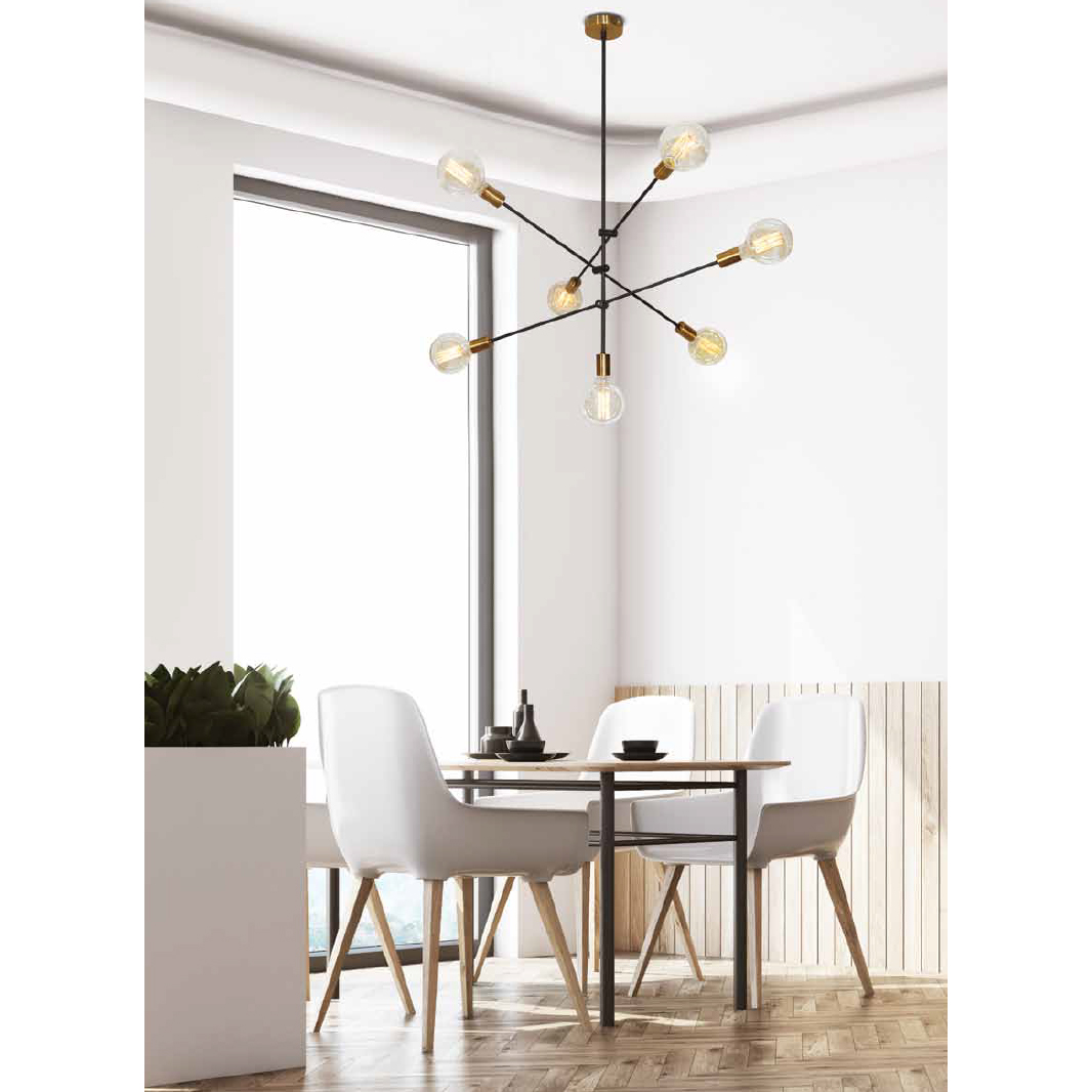 Φωτιστικό Οροφής Πολύφωτο Homelighting Cody 77-3534 Black