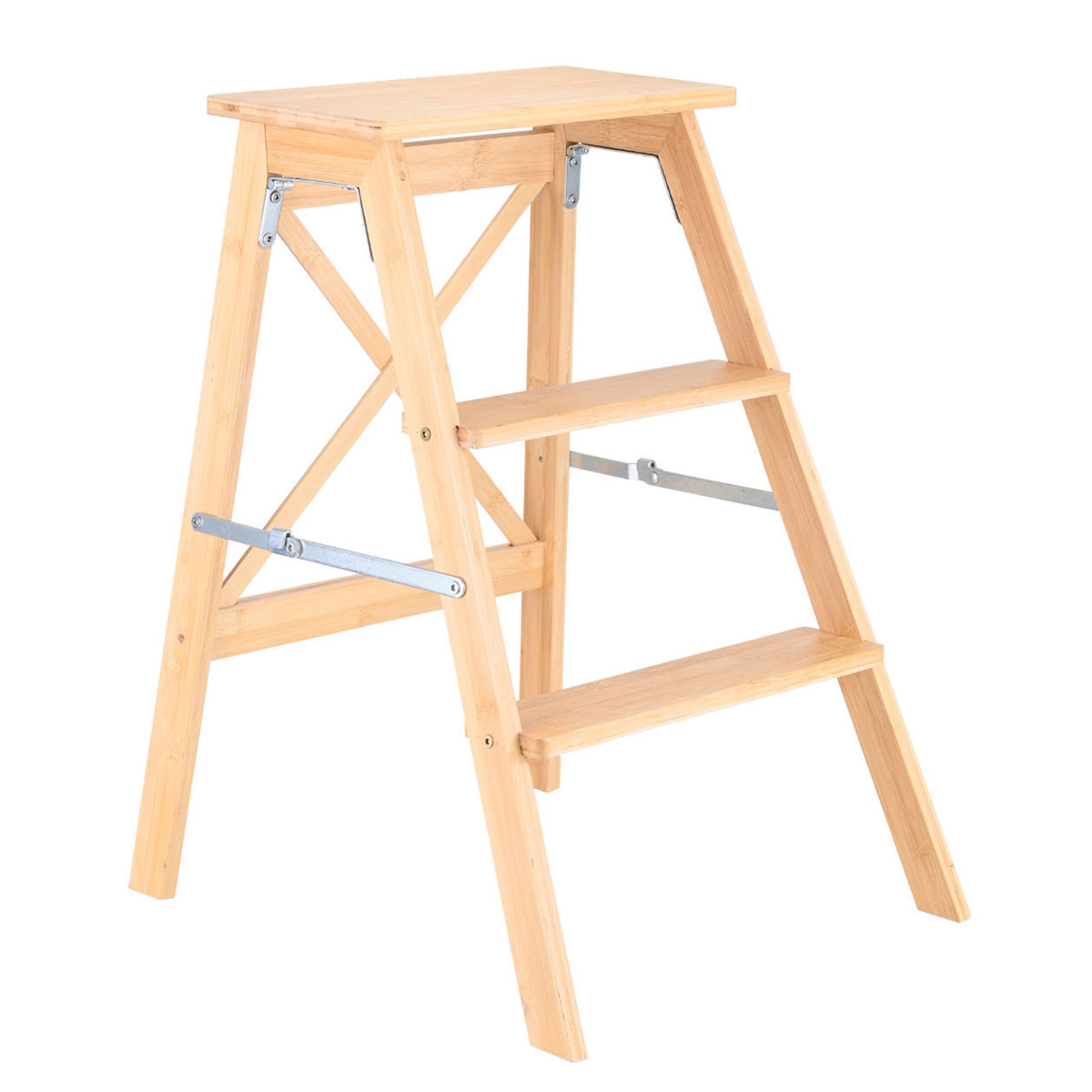 Σκαλοσκαμπό με 3 Σκαλιά Estia Bamboo Essentials Beige 04-34405 Οργάνωση & Αποθήκευση Νέα Προϊόντα Σπιτιού Spitishop
