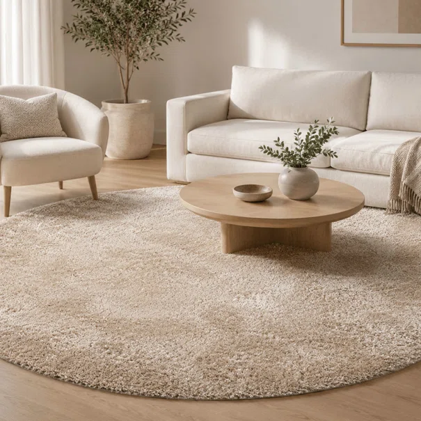 Στρογγυλό Χαλί (Φ160) Polcarpet Satin Shaggy Gold