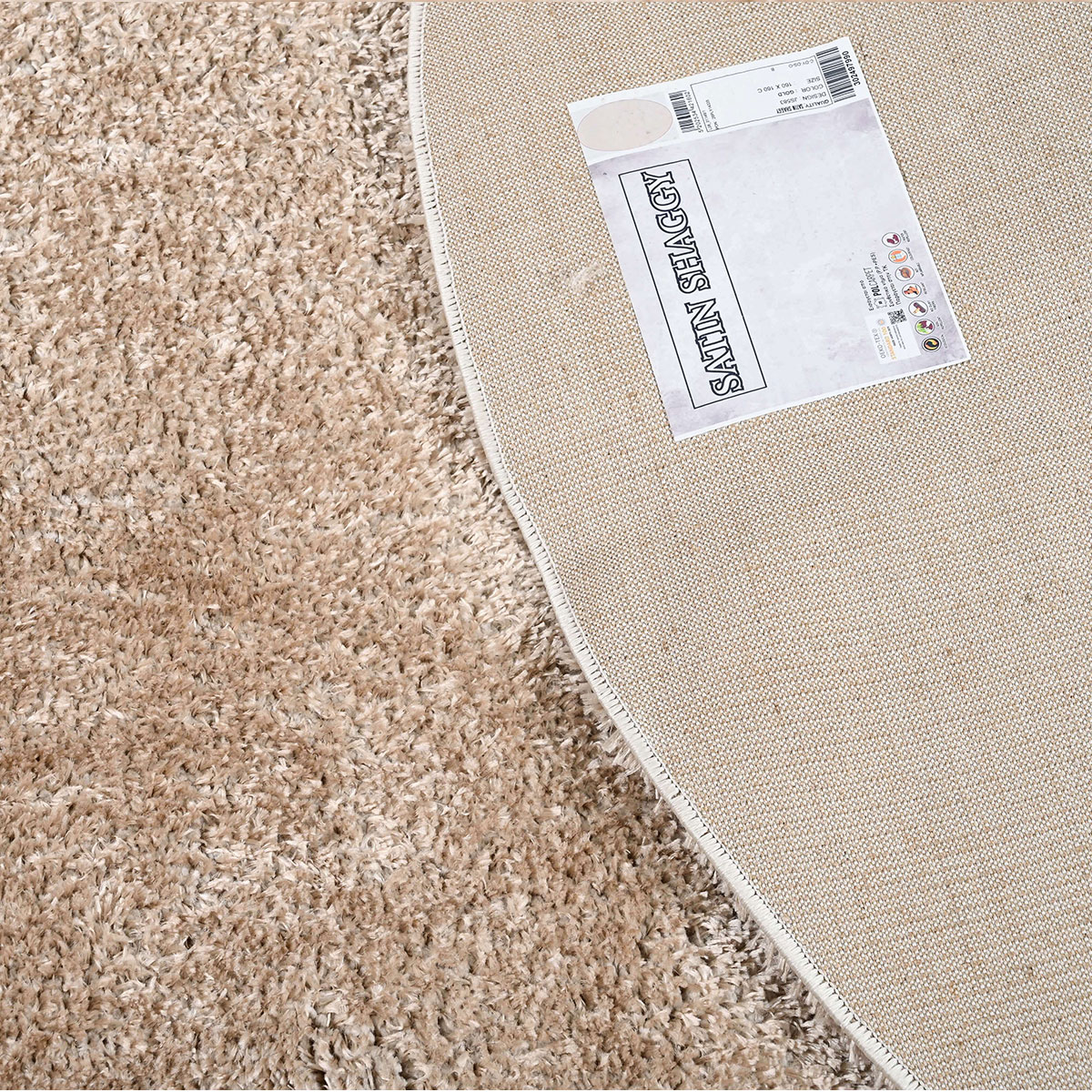 Στρογγυλό Χαλί (Φ160) Polcarpet Satin Shaggy Gold Χαλιά Σαλονιού Χειμερινά Μονόχρωμα Spitishop