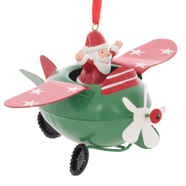 Στολίδι Χριστουγεννιάτικο (13.5x10x9) A-S Santa Airplane 215800