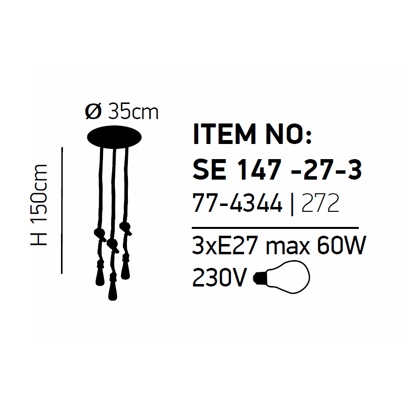 Φωτιστικό Οροφής Τρίφωτο Homelighting Maya 77-4344 Black Φωτιστικά Μοντέρνα Spitishop