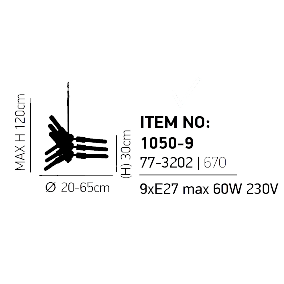 Φωτιστικό Οροφής Πολύφωτο Homelighting Helix 77-3202 Black Φωτιστικά Κρεμαστά Τραπεζαρίας Spitishop