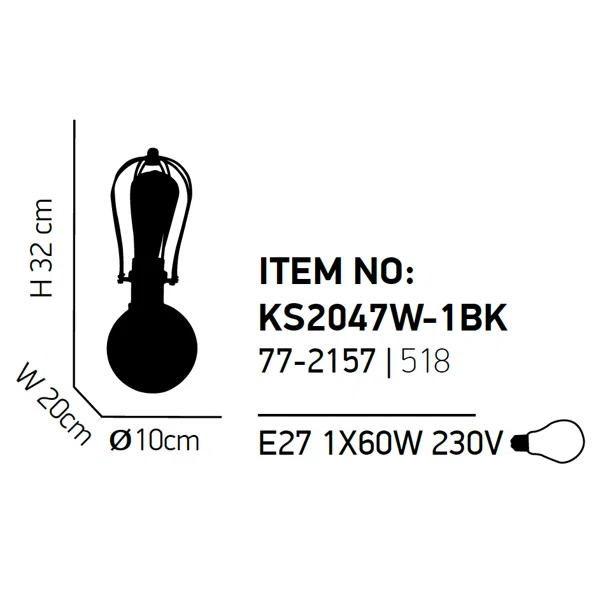 Απλίκα Τοίχου Homelighting Tuko 77-2157 Bronze