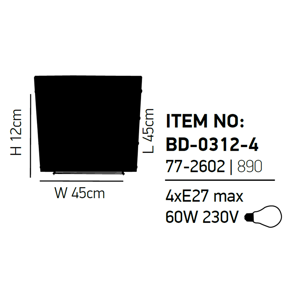 Φωτιστικό Πλαφονιέρα Homelighting Toro 77-2602 Black Φωτιστικά Οροφής Industrial Spitishop