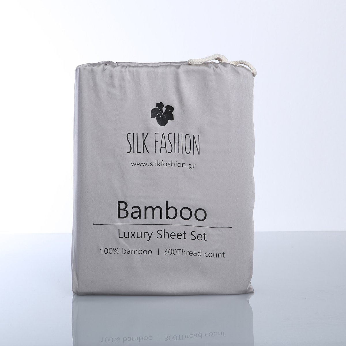 Σεντόνια King Size (Σετ) Silk Fashion Bamboo Light Grey Λευκά Είδη Κρεβατοκάμαρας Spitishop