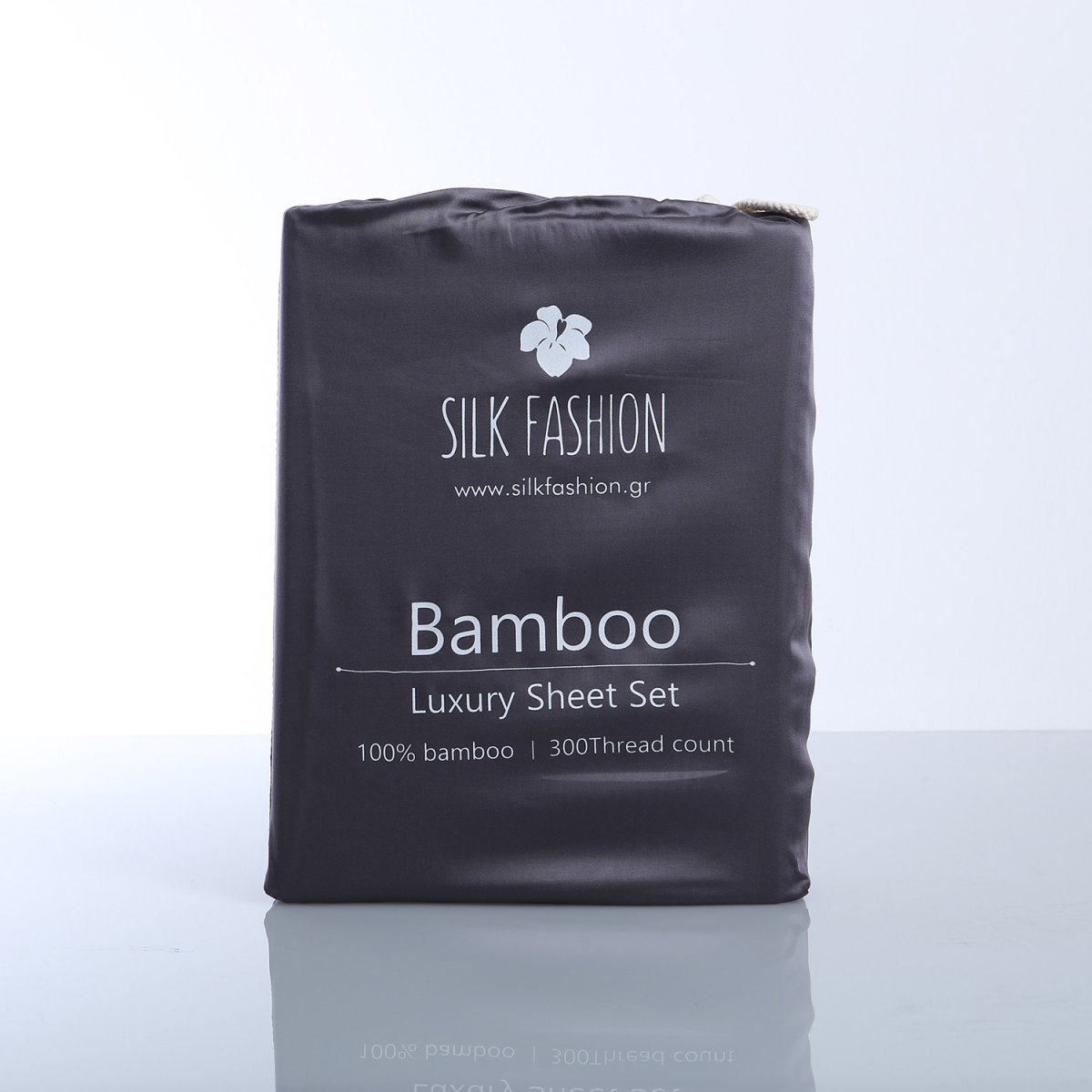 Σεντόνια King Size (Σετ) Silk Fashion Bamboo Dark Grey Λευκά Είδη Κρεβατοκάμαρας Spitishop
